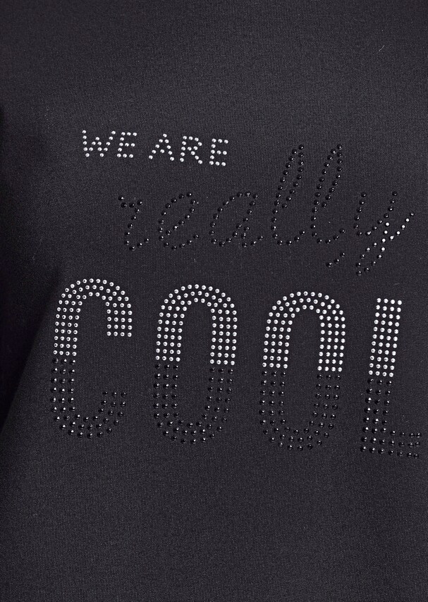 Shirt mit Steinchenzier im Vorderteil 1