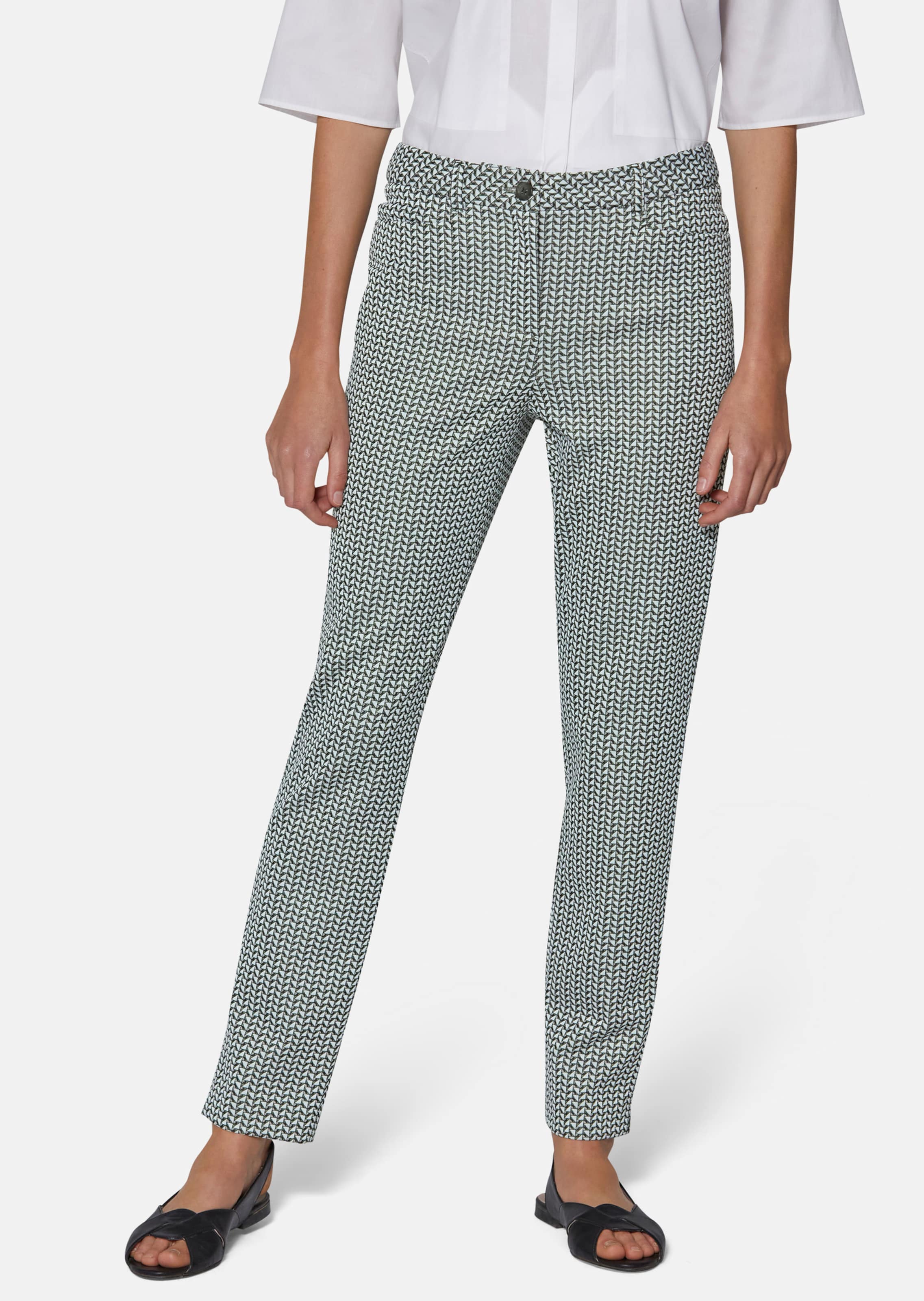 Schmale Jacquard-Hose mit Minimal-Dessin