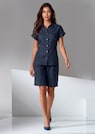 Linnen bermuda met elastische tailleband thumbnail 1