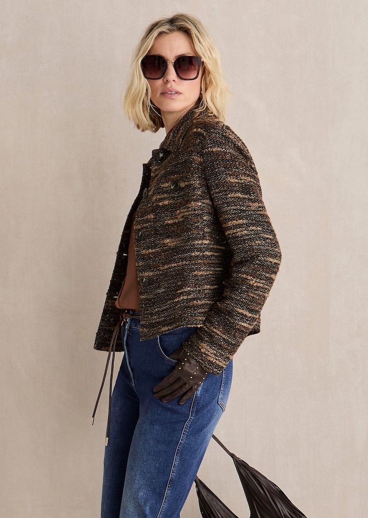 Tweed-Blazer mit Boxy-Cut