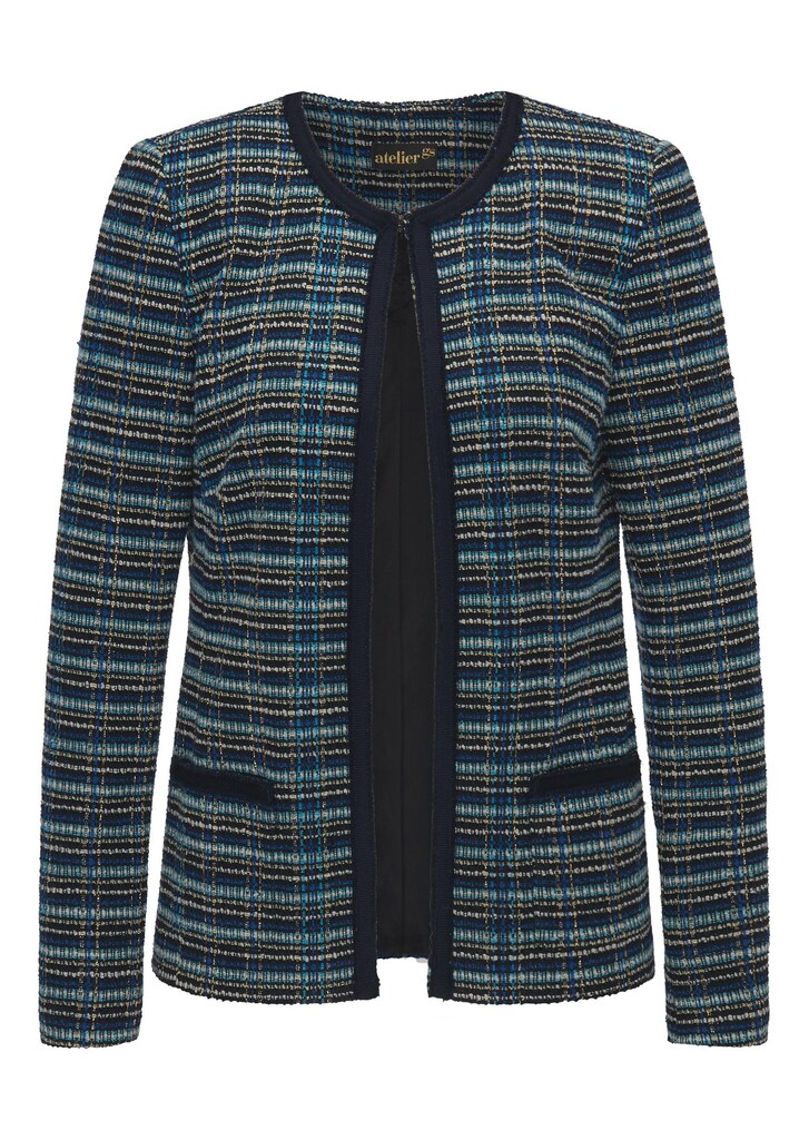 Elegante tweed blazer met glansgaren 1