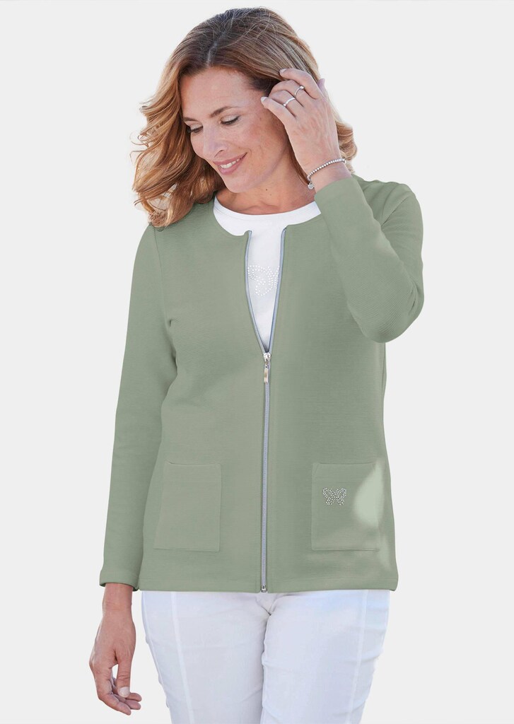 Comfortabel shirtjasje met ritssluiting