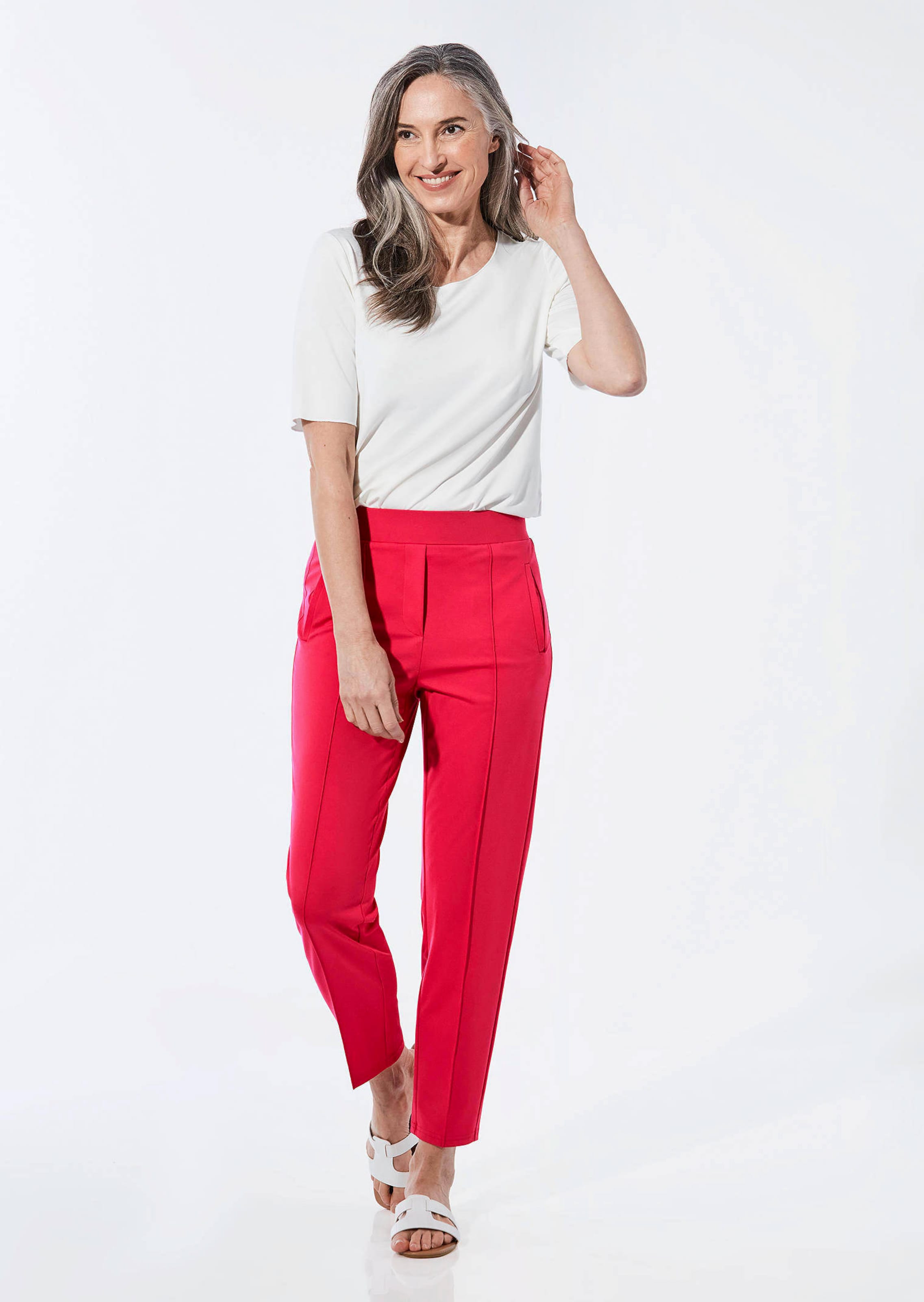 Pantalon en jersey LOUISA confortable - rouge - Gr. 56 de Goldner Fashion