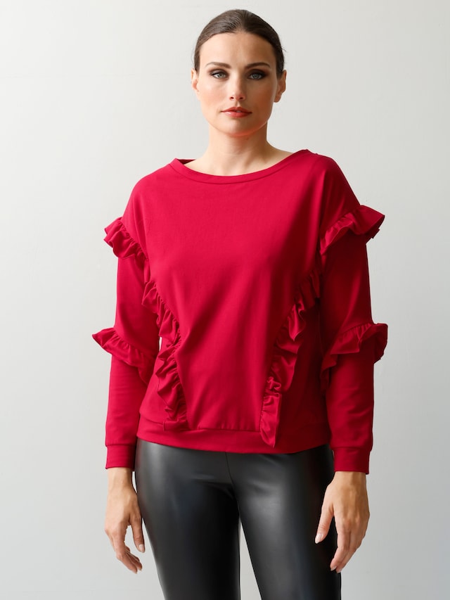 Sweatshirt mit Rüschen