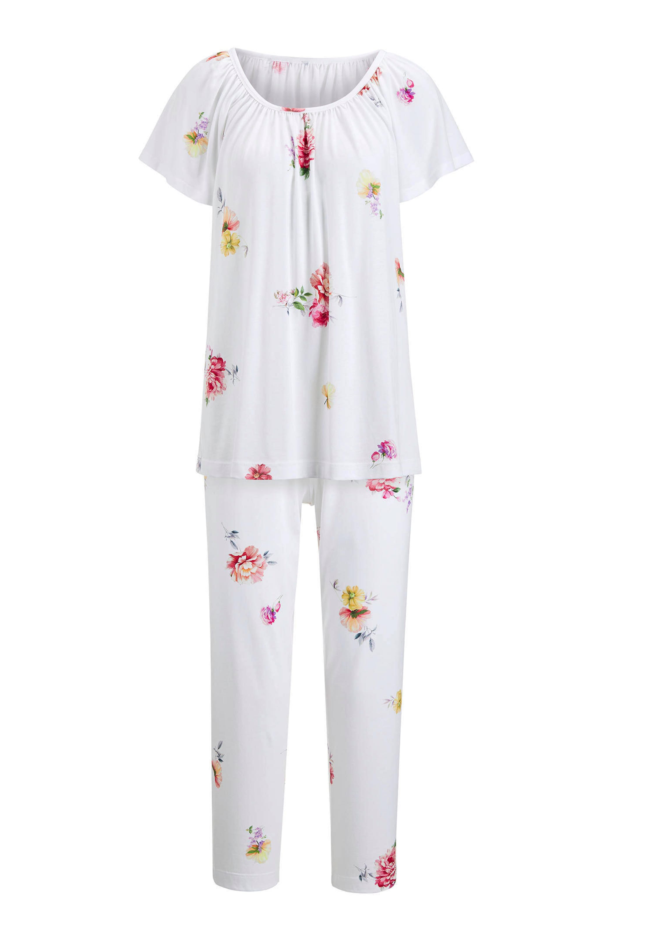 Pyjama à manches coudes avec imprimé fleuri
