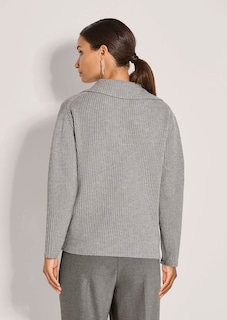 Schimmernder Pullover mit Polo-Kragen thumbnail 3