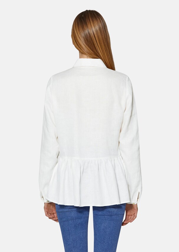 Linen blouse with frills 2