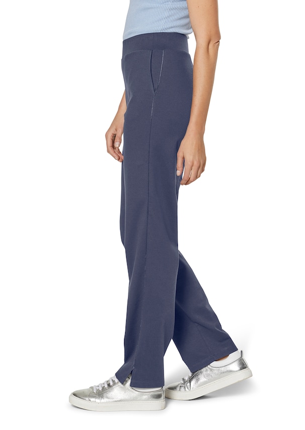 Lounge trousers with elegant satin stripes 3