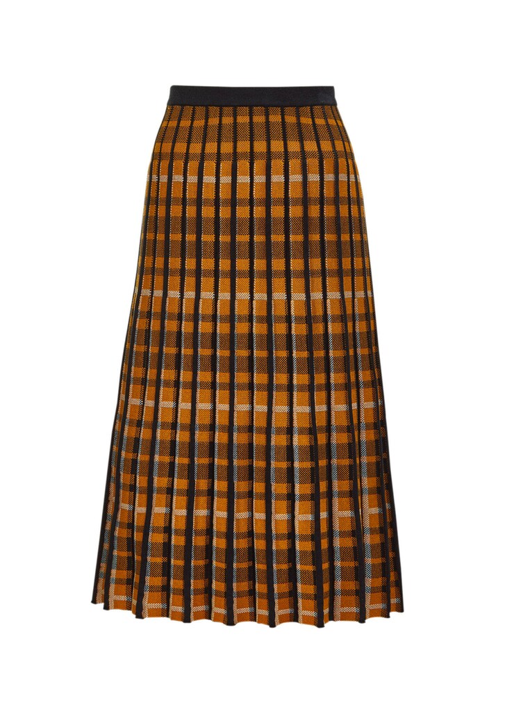 Strickrock mit Jacquardmuster und Faltenoptik