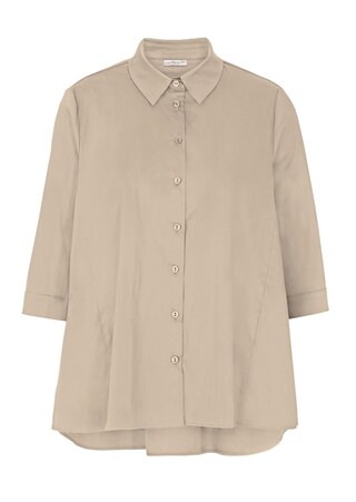 beige Elegante blouse van comfortabele stof