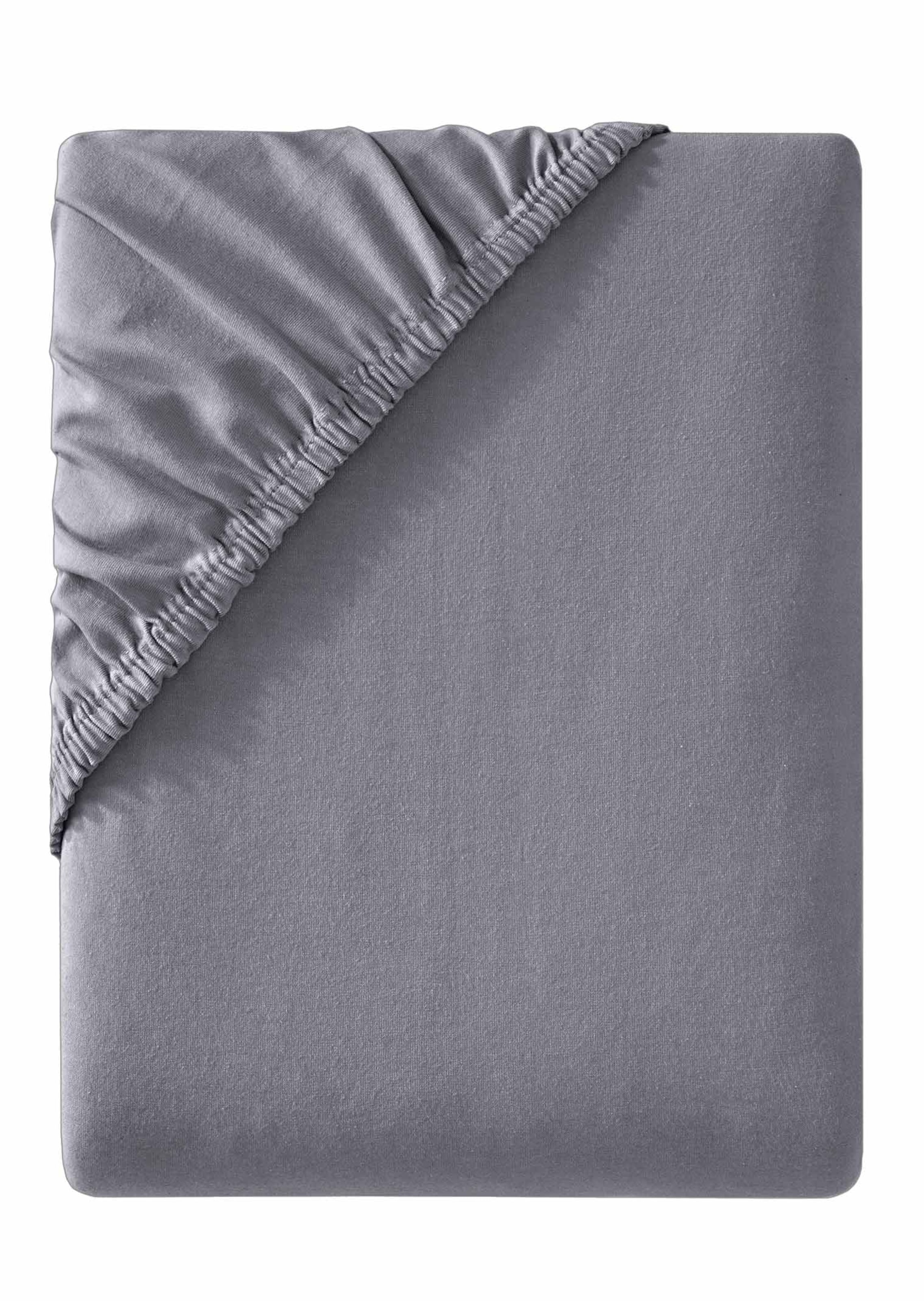 Drap-housse en jersey extensible - anthracite - Gr. 180-200 x 200-220 cm de Goldner Fashion
