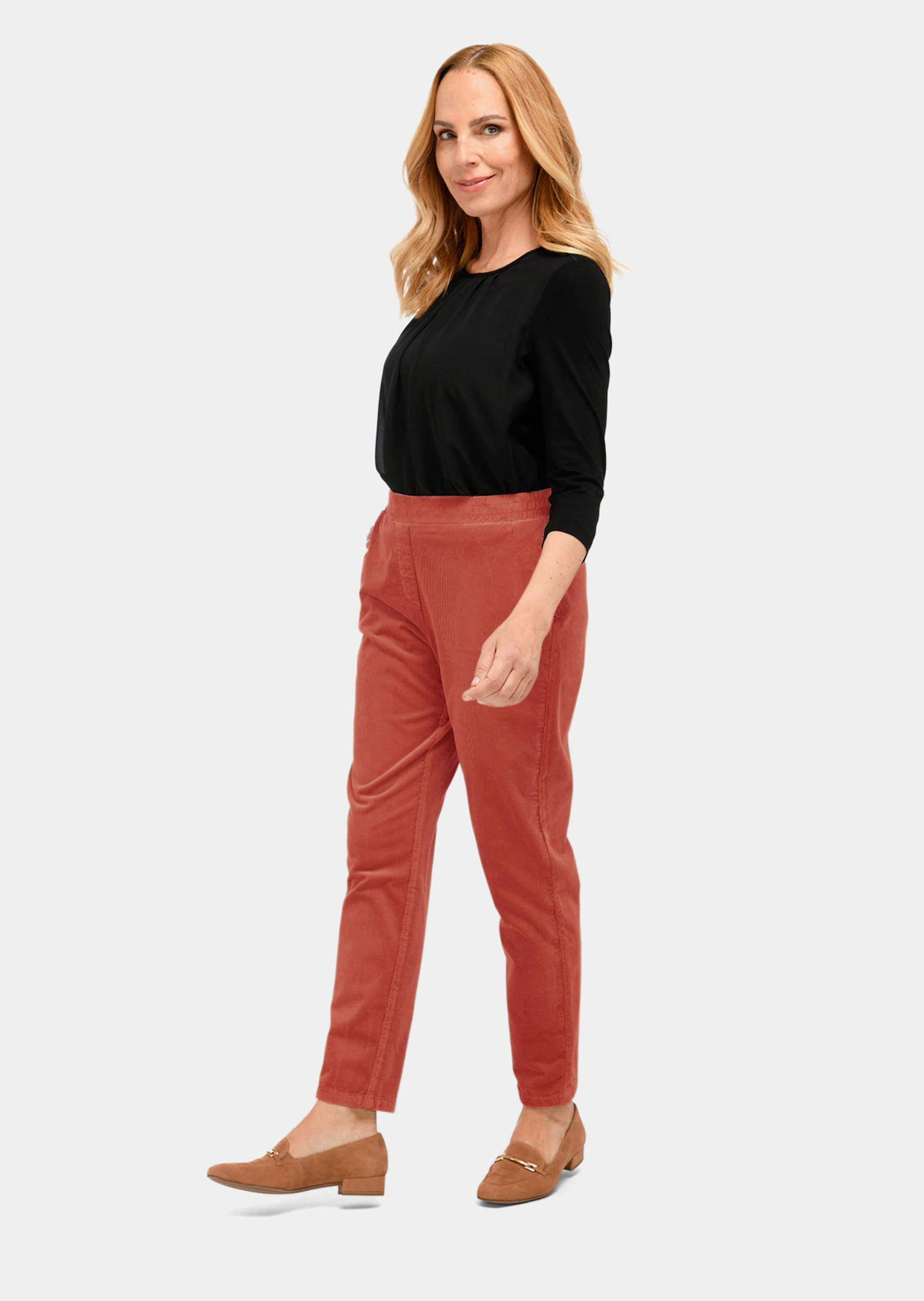 Pantalon MARTHA en velours côtelé - terre cuite - Gr. 21 de Goldner Fashion