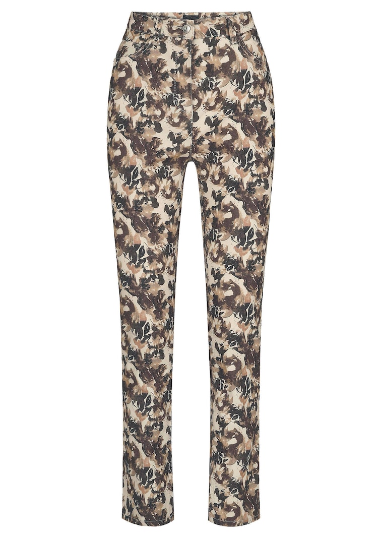 Hose LOUISA im Jeans-Look mit Blätterprint