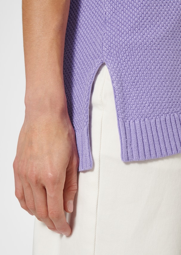 Short-sleeved jumper with asymmetric hem and slit 4