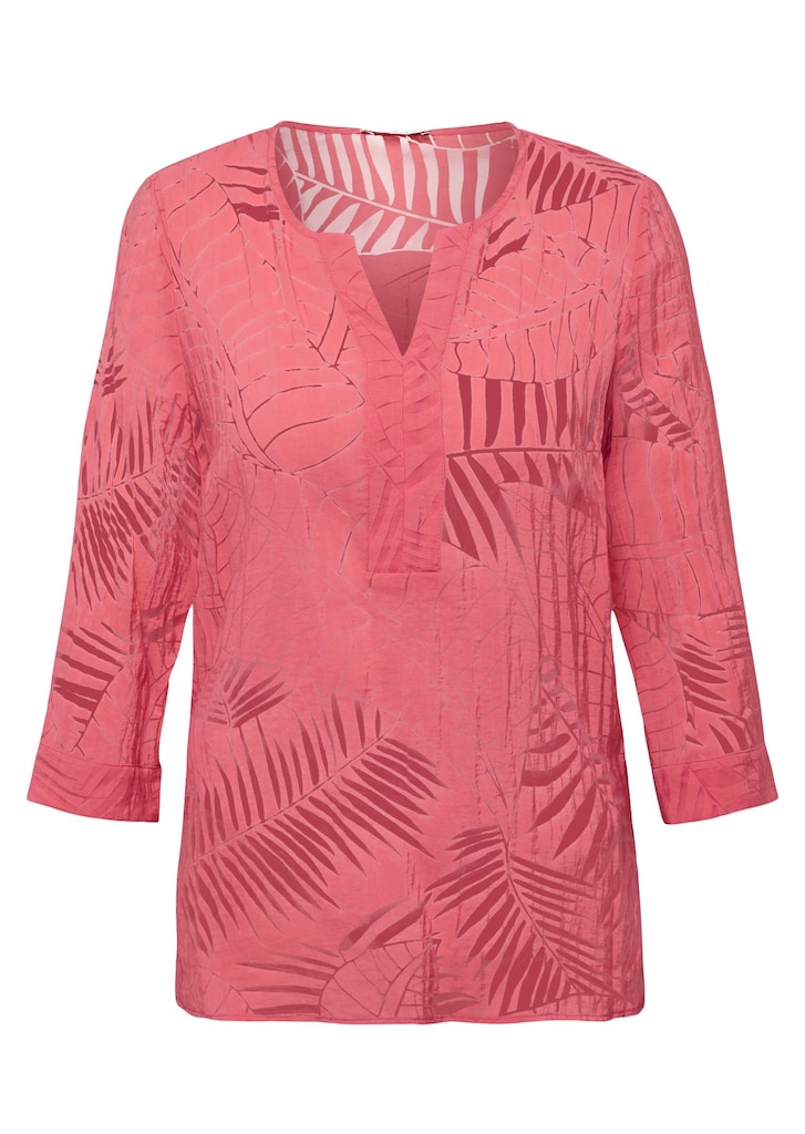 Casual gesneden etskantblouse