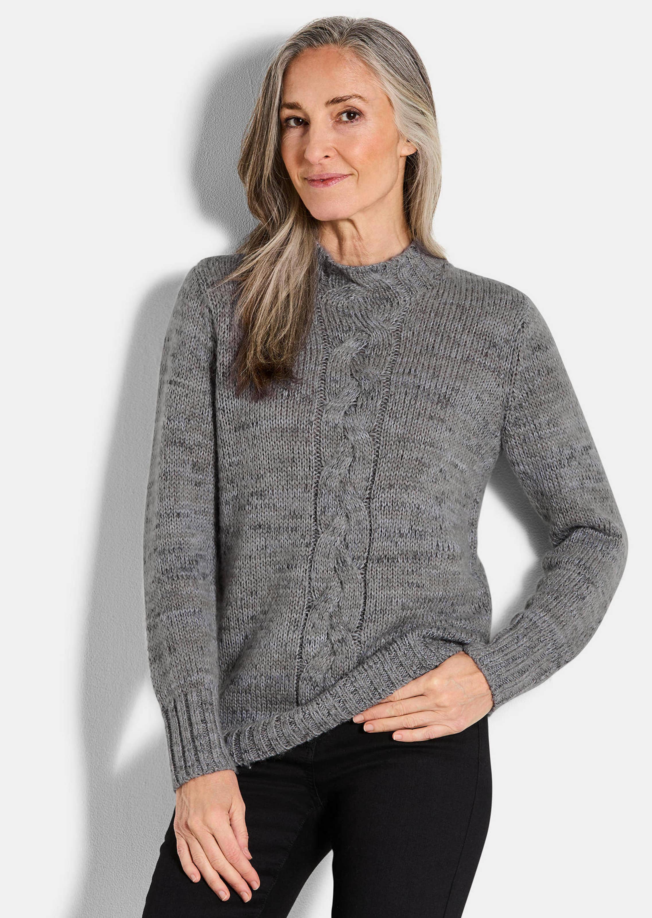 Tricot pullover met kabelpatroon