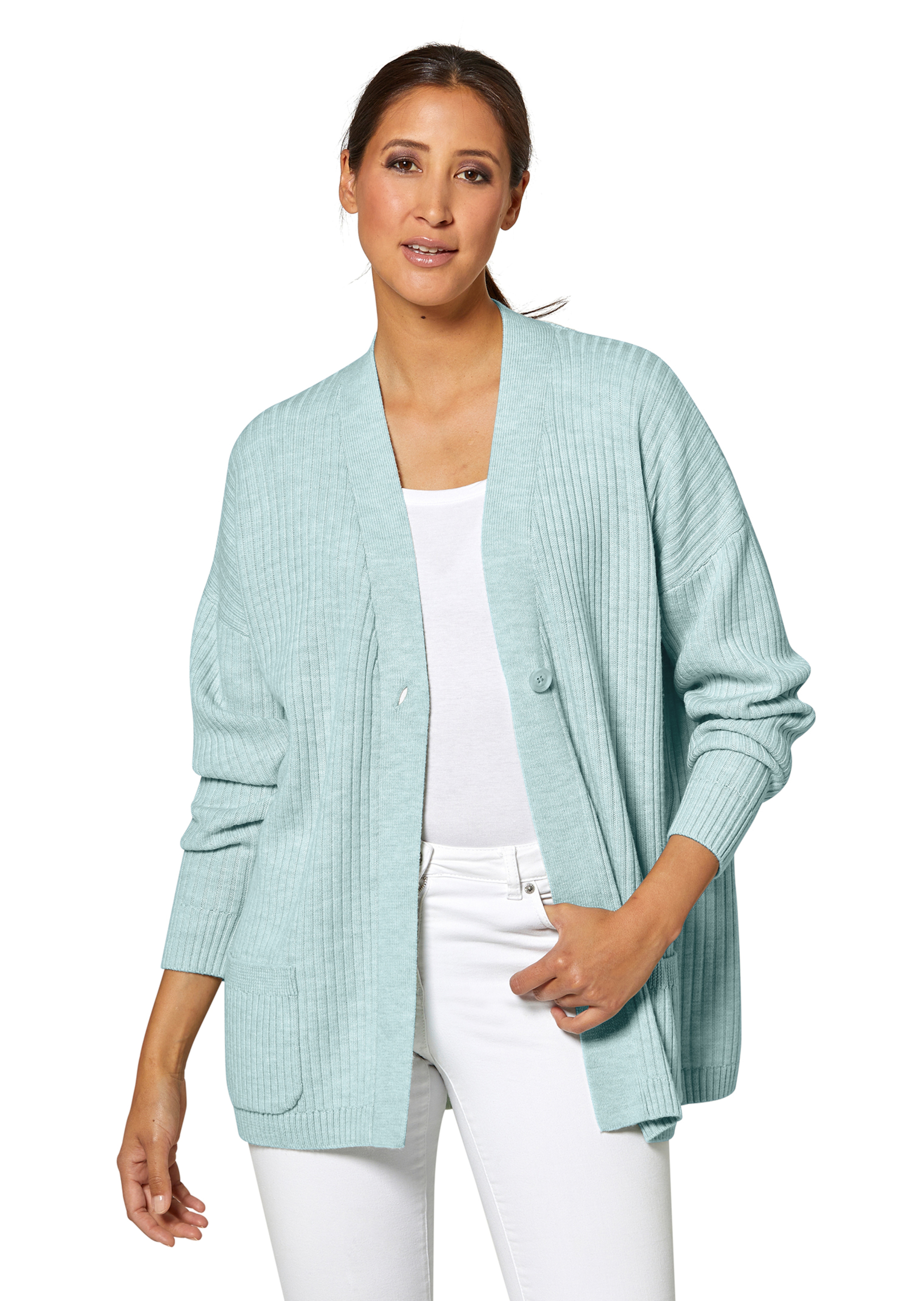 Langer Woll-Cardigan im Oversize-Stil