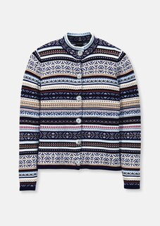 Cardigan motifs norvégiens en maille jacquard de haute qualité thumbnail 6