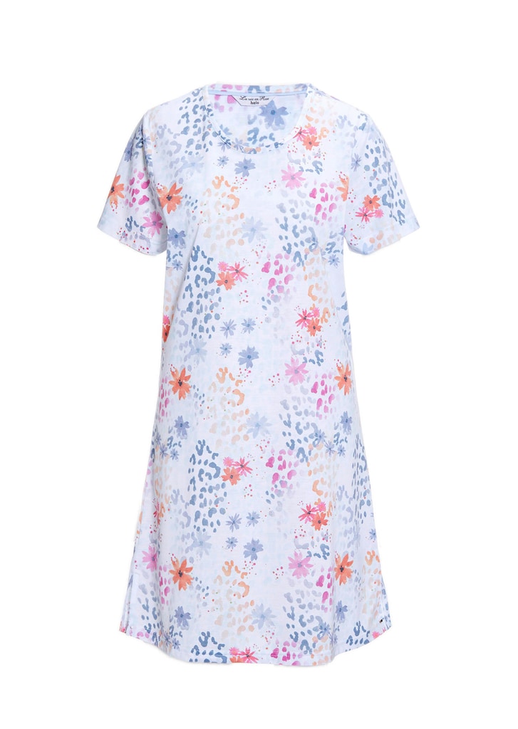 Nachthemd met korte mouwen en bloemenprint 3