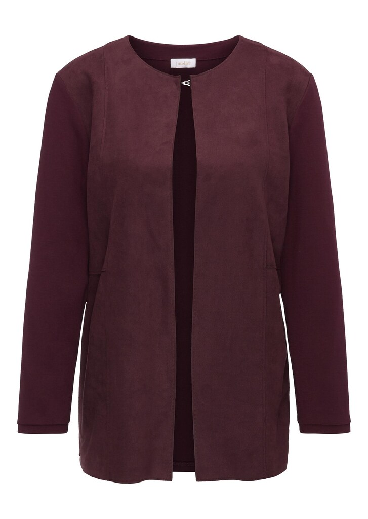 Bequeme Shirtjacke in kombinationsstarker Velourslederoptik