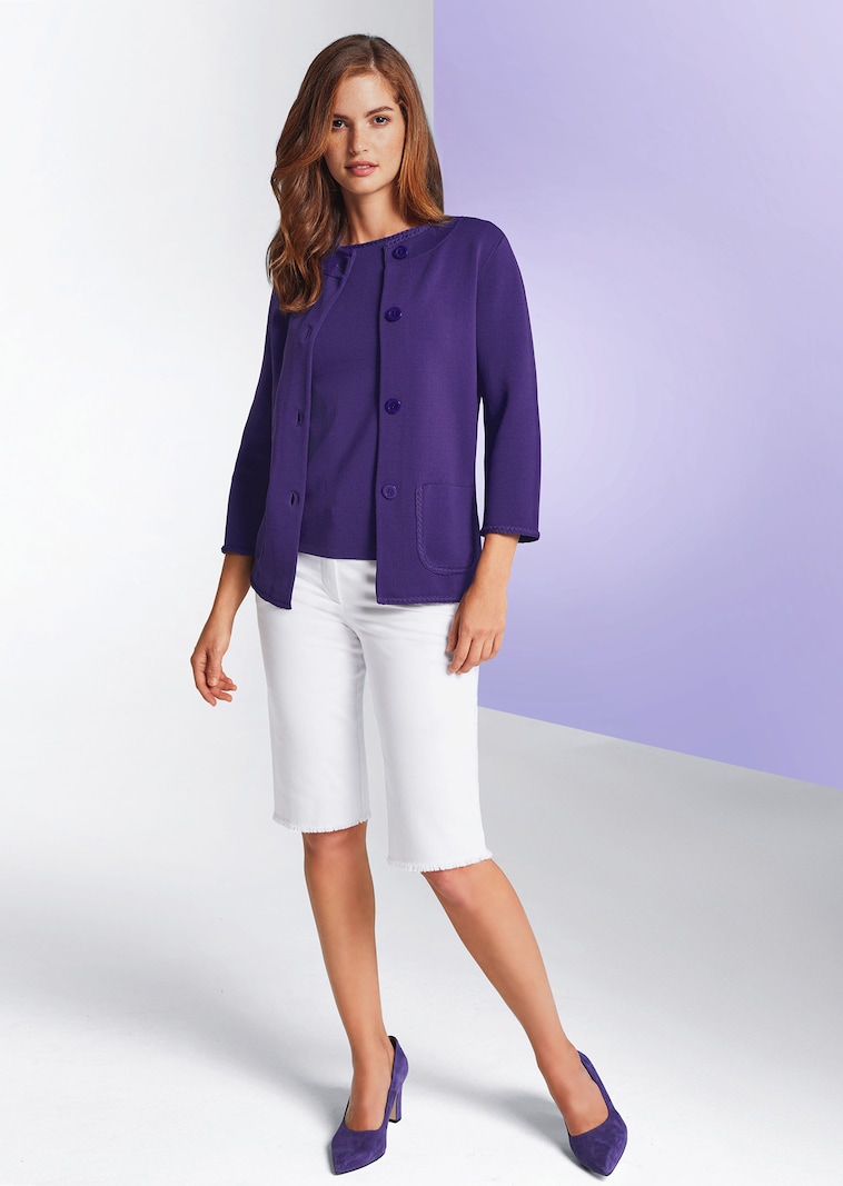 Strickblazer mit Flechtung