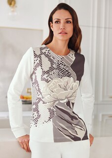 Sweatshirt mit abstraktem Print und Glitzersteinchen thumbnail 6