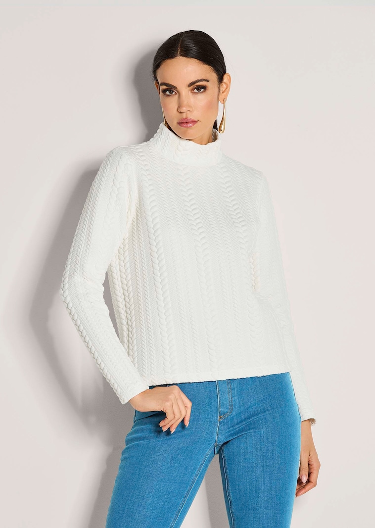 Sweatshirt mit Zopfstruktur