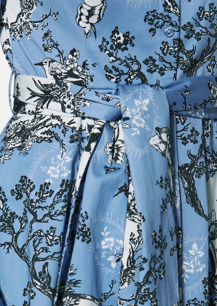 Shirt dress with natural motif print 4