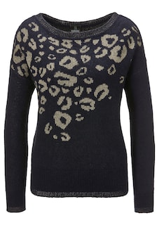 Jacquard jumper with sheen thumbnail 1