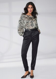 Burnout blouse with floral pattern and voluminous sleeves thumbnail 1
