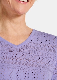 Leichter Strickpullover mit Ajourmuster thumbnail 5