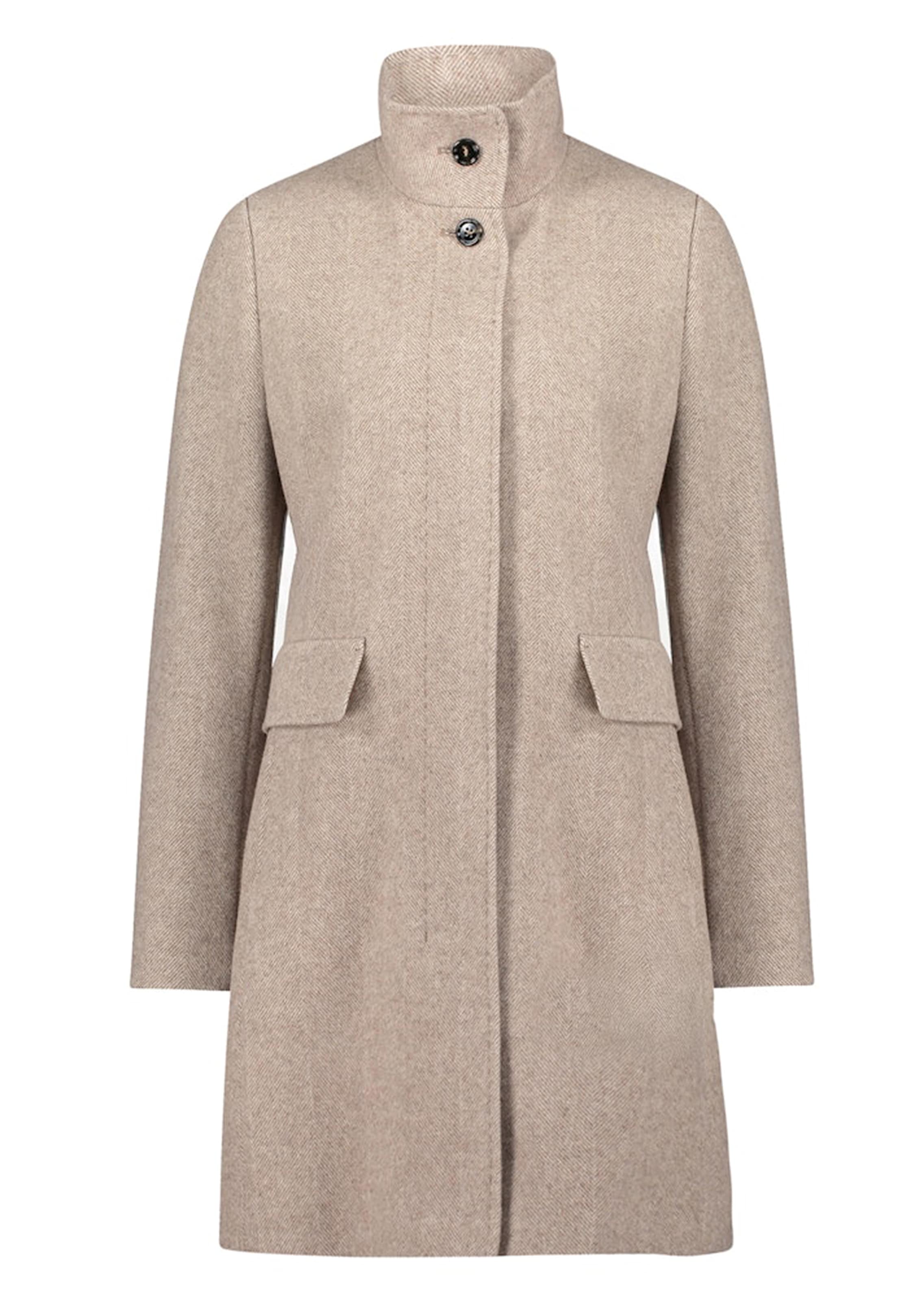 Wollmantel mit Fischgrat-Muster