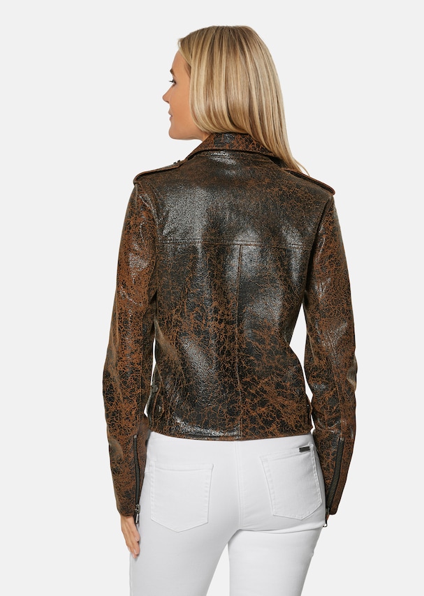 Used-look leather jacket 2