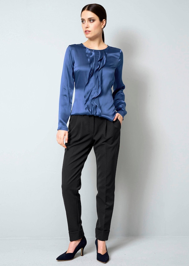 Seidenbluse mit Volants 1