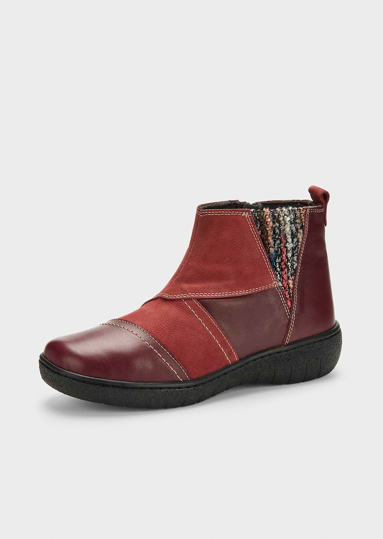 Stiefeletten aus Leder im Patch-Look