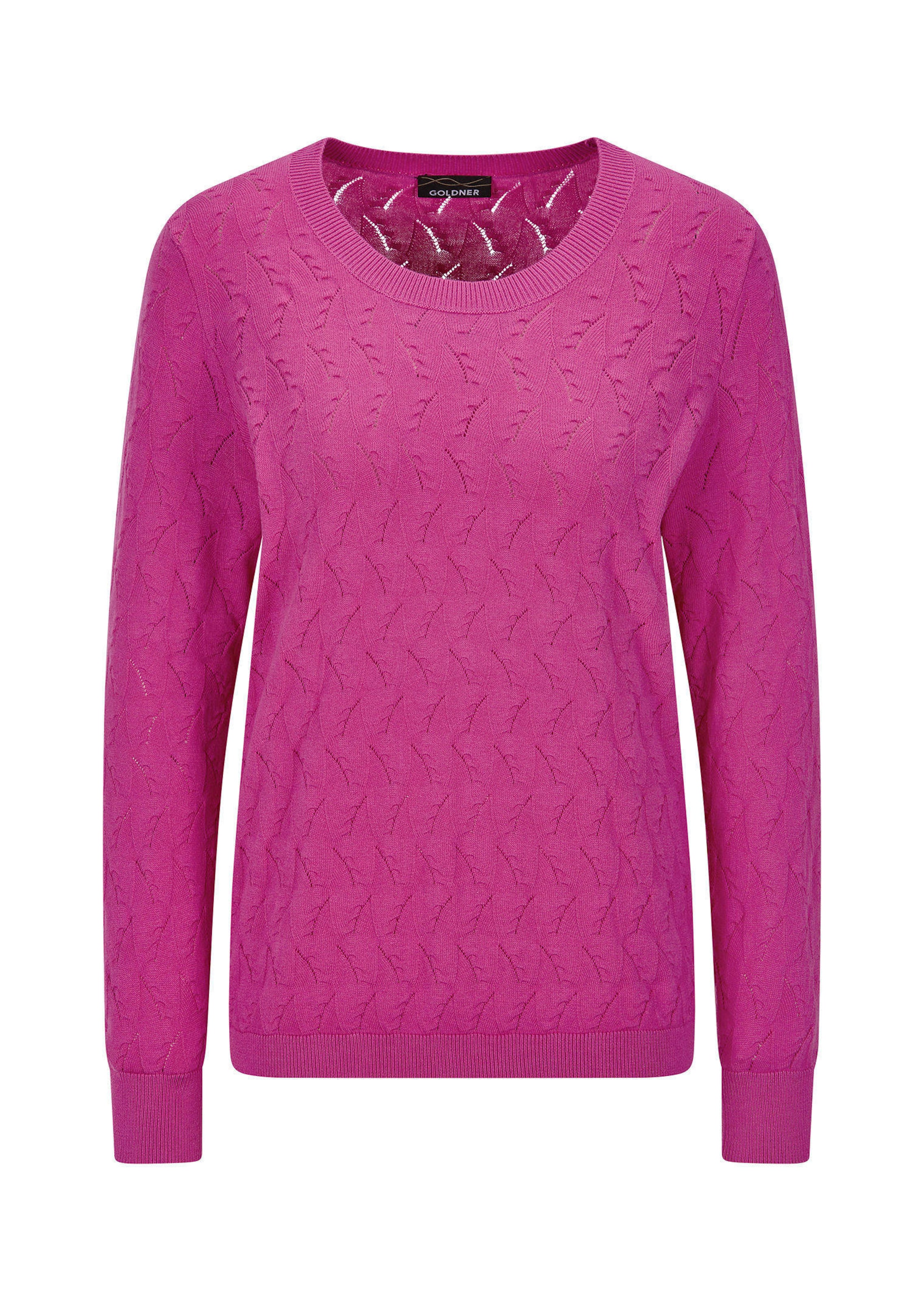 Strickpullover mit Zickzack-Zopfmuster