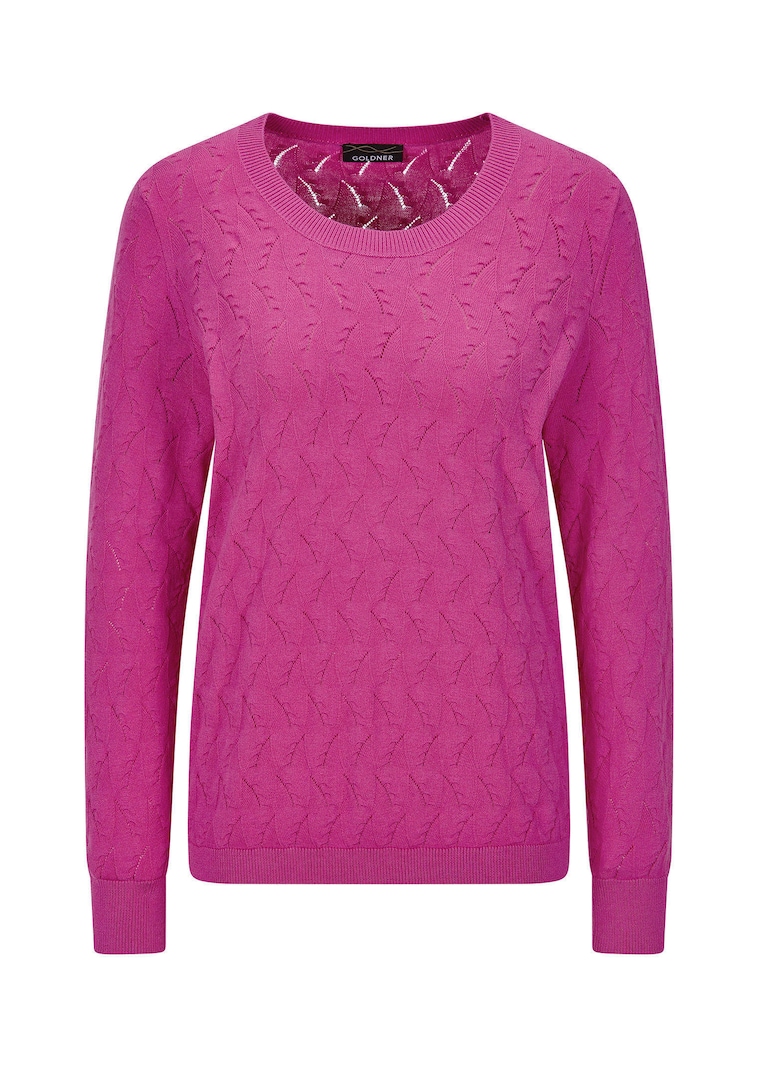 Pull en tricot avec motif torsadé en zigzag