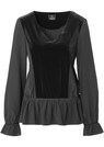 Schößchen-Bluse aus Samt und Seide thumbnail 1
