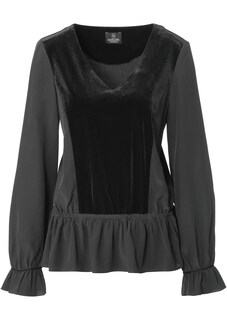 Schößchen-Bluse aus Samt und Seide thumbnail 1