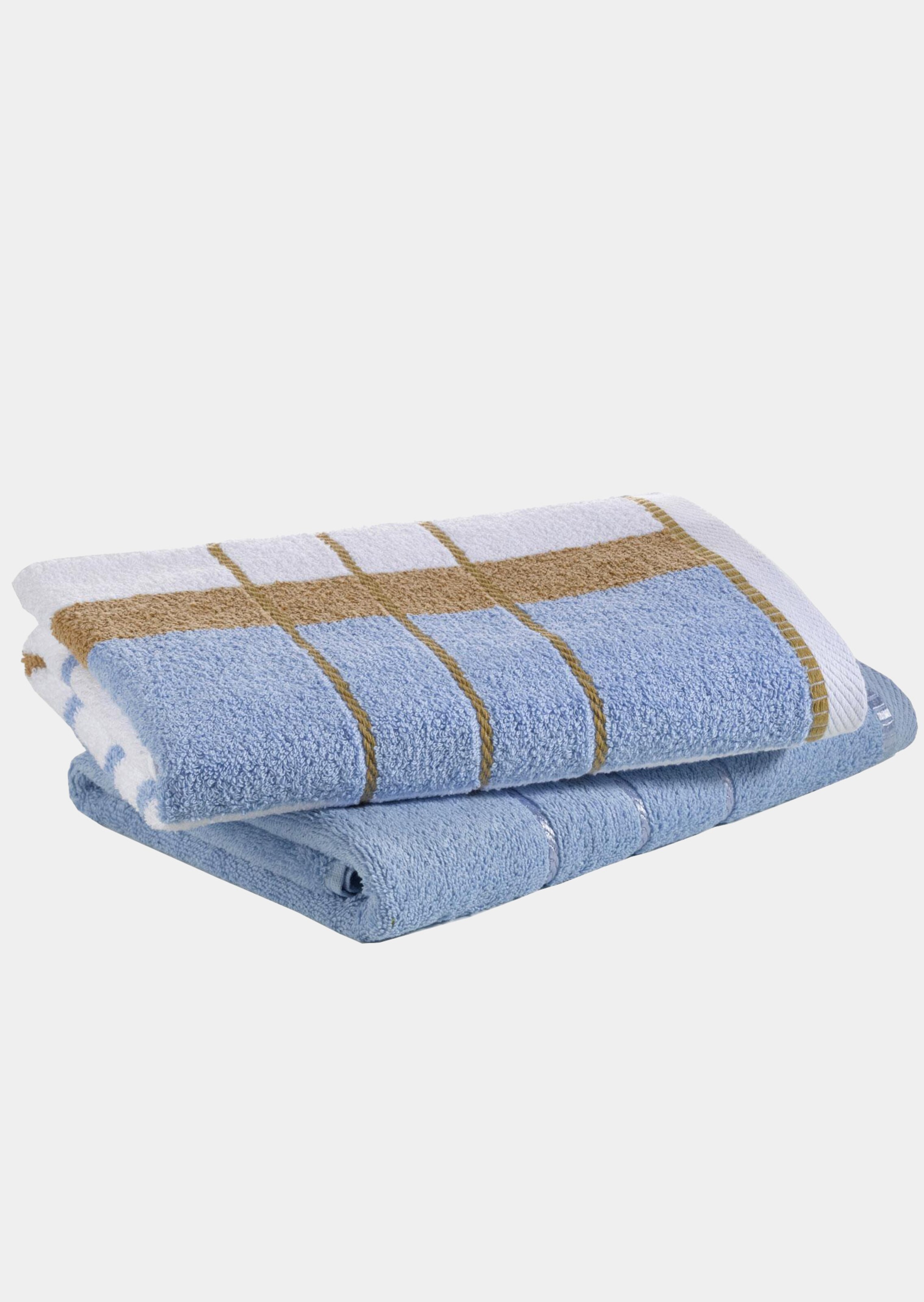 Série de linge en tissu éponge - bleu clair / beige - Gr. 4x 50 x 100 cm de Goldner Fashion