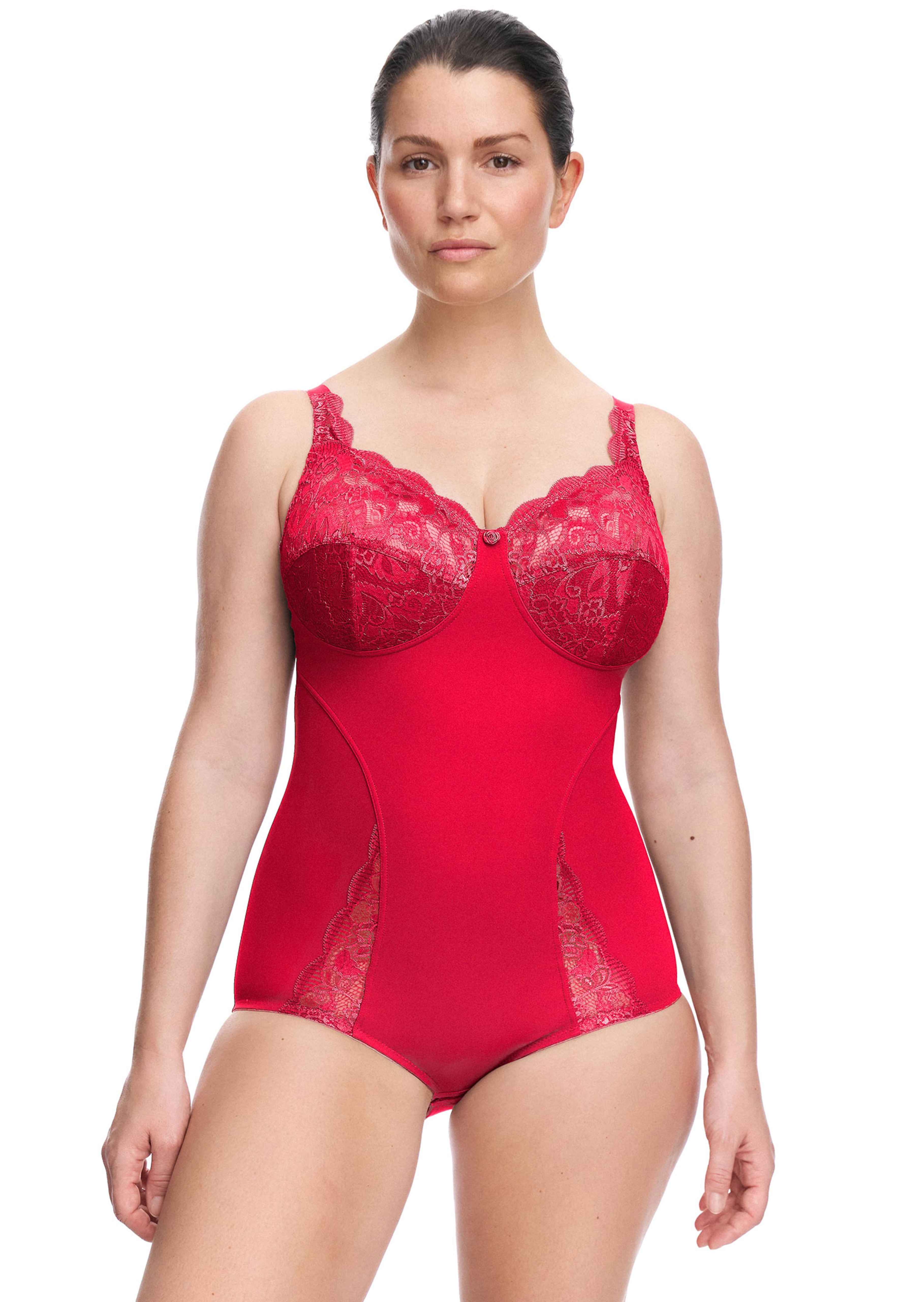 Bügelloser Body mit Spitze an den Cups