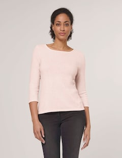 Cashmere jumper with boat neckline thumbnail 1