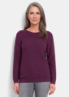 Fijn gebreide tricot pullover met boothals thumbnail 1