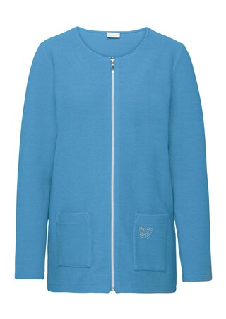 bleu Confortable veste avec fermeture par zip