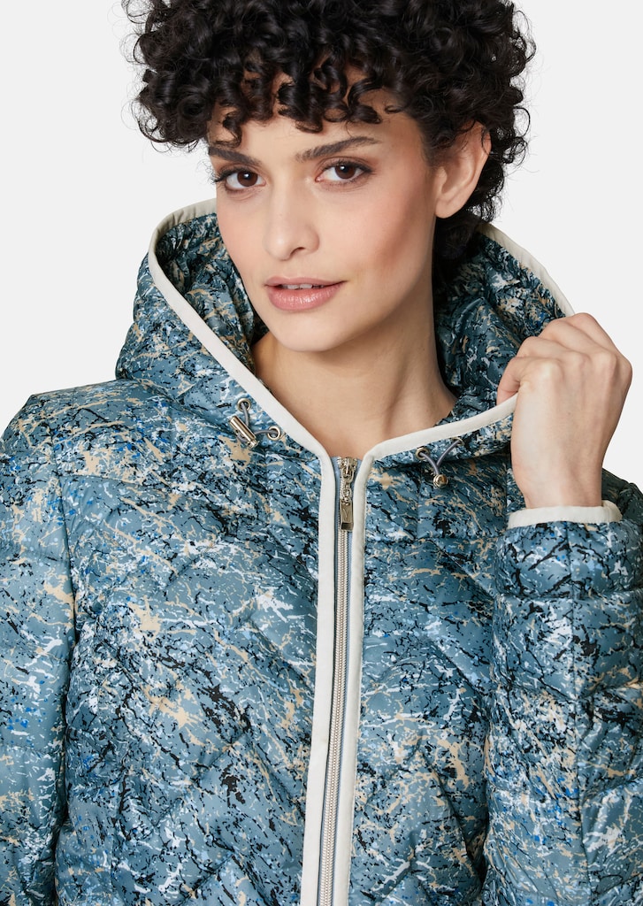 Warming padded quilted jacket with hood 4