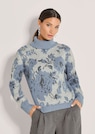Floraler Jacquard-Pullover mit Rollkragen thumbnail 1