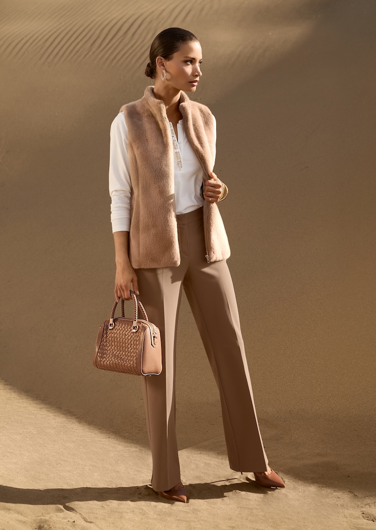 Webpelz-Weste mit Reißverschluss