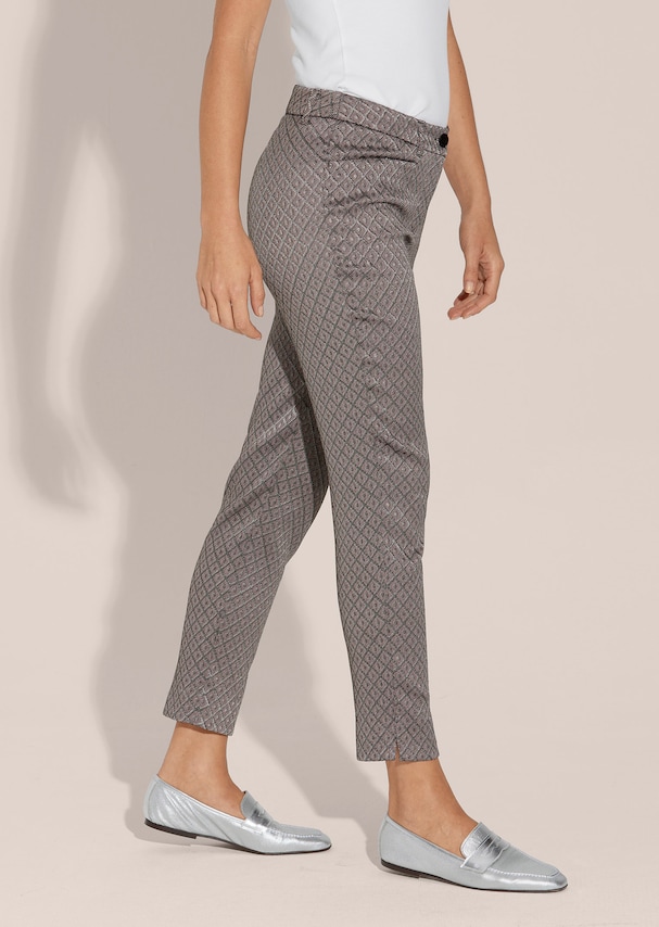 Slim-fit trousers in elegant minimal jacquard 3