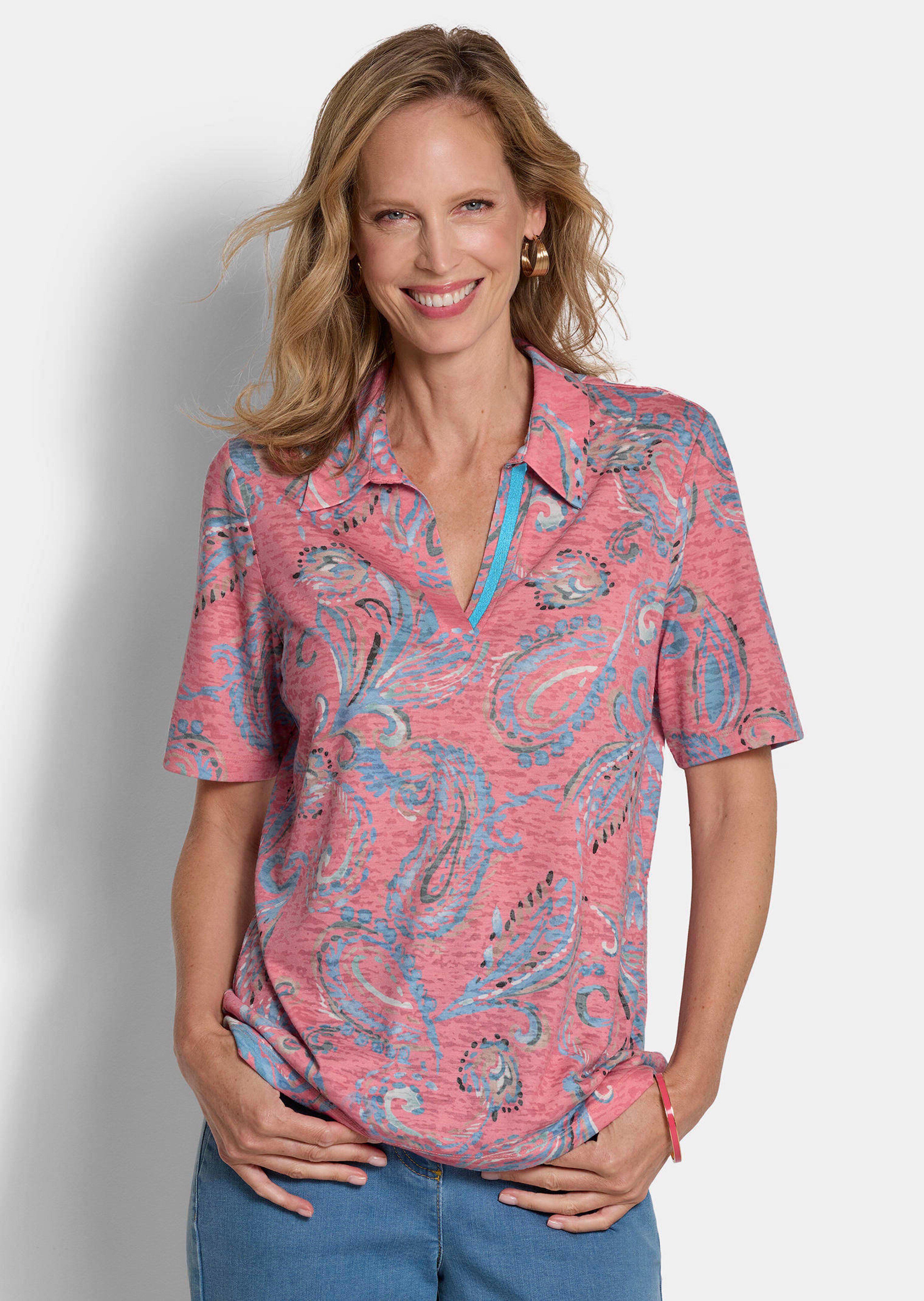 Etskantshirt met polokraag