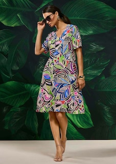 Luftiges Kaftan-Kleid mit grafischem Print thumbnail 7